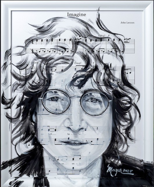 Ruby Mazur Imagine (John Lennon) (Lyrics) (Original) (Framed)